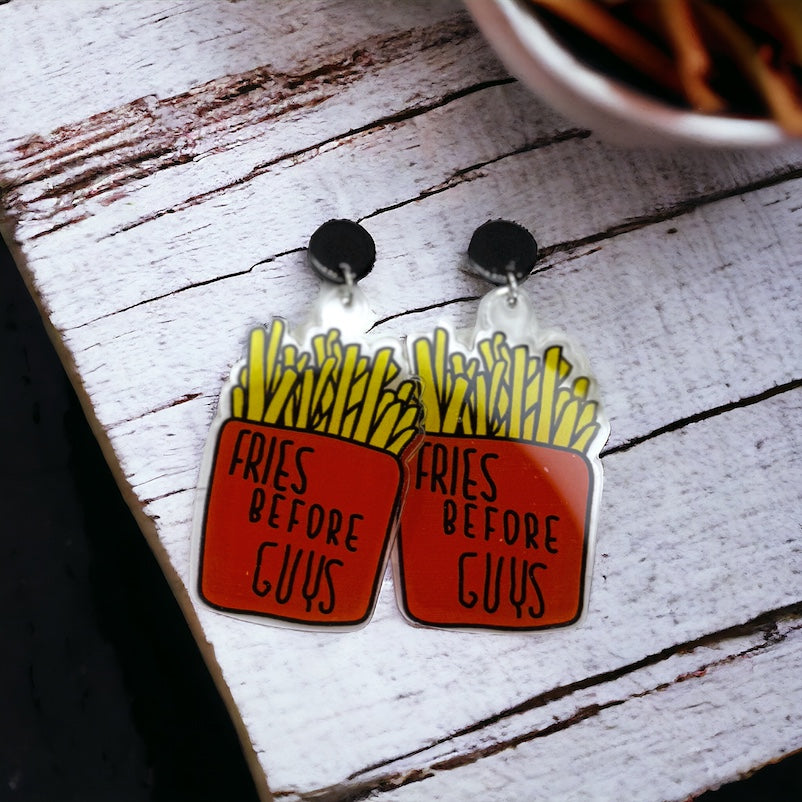 Fries Before Guys: Sassy Fast Food Earrings for Fierce Foodies! 🍟
