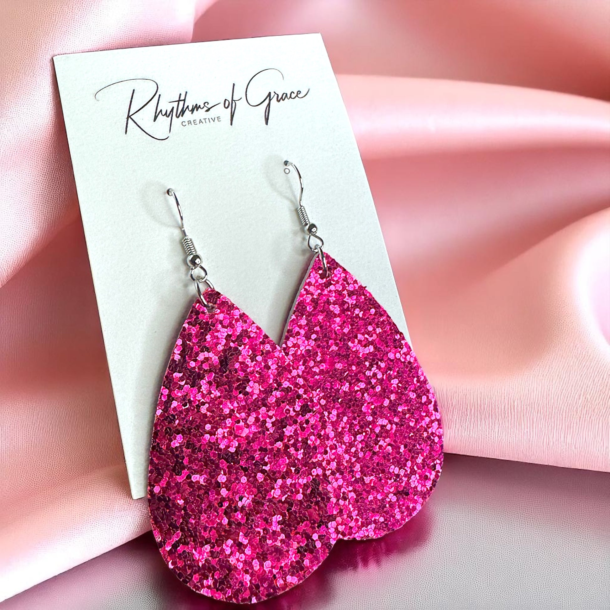 Sparkle & Shine: Glitter Teardrop Dangle Earrings ✨ - Rhythms of Grace Creative
