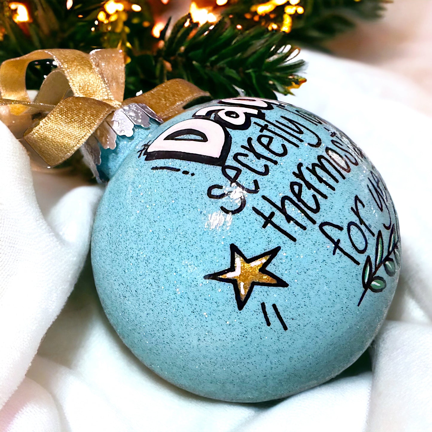 Christmas Ornament: "Dads - Secretly Lowering Thermostats for Years!"