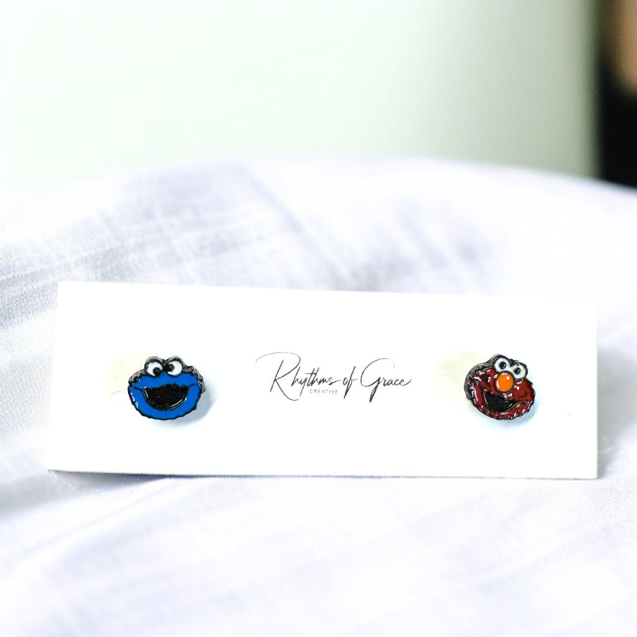 Monster Mash-Up: Colorful Elmo & Cookie Monster Stud Earrings!