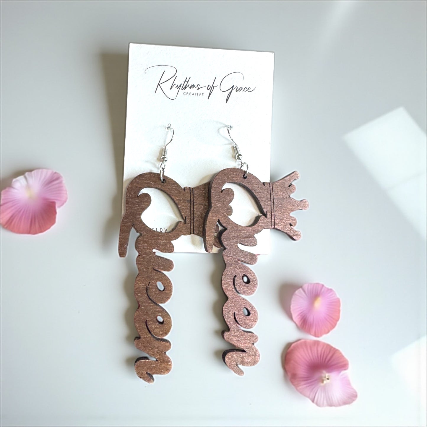QUEEN Energy Activated – Brown Wood Earrings That Slay