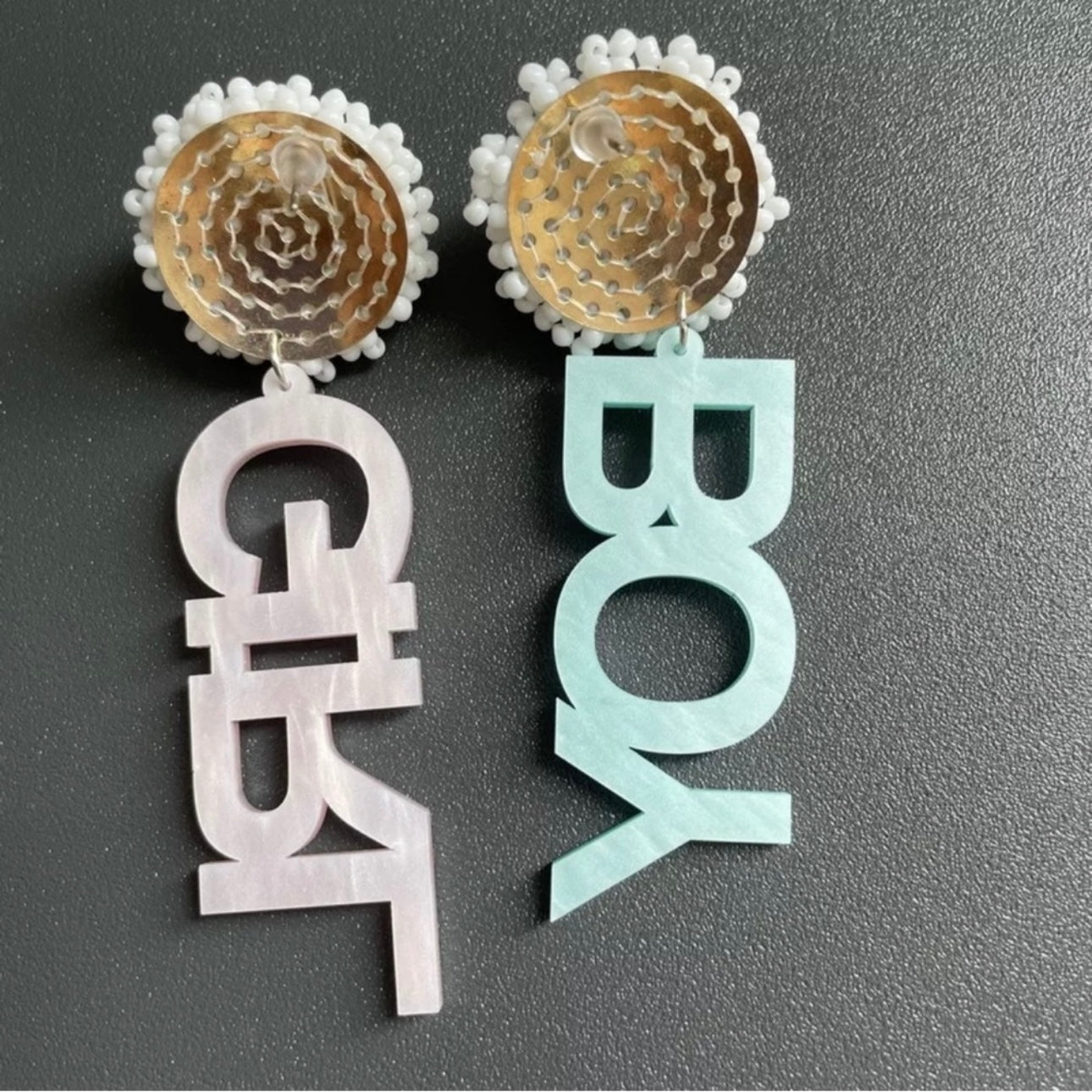 Gender Reveal Dangle Earrings: Share the Surprise in Style