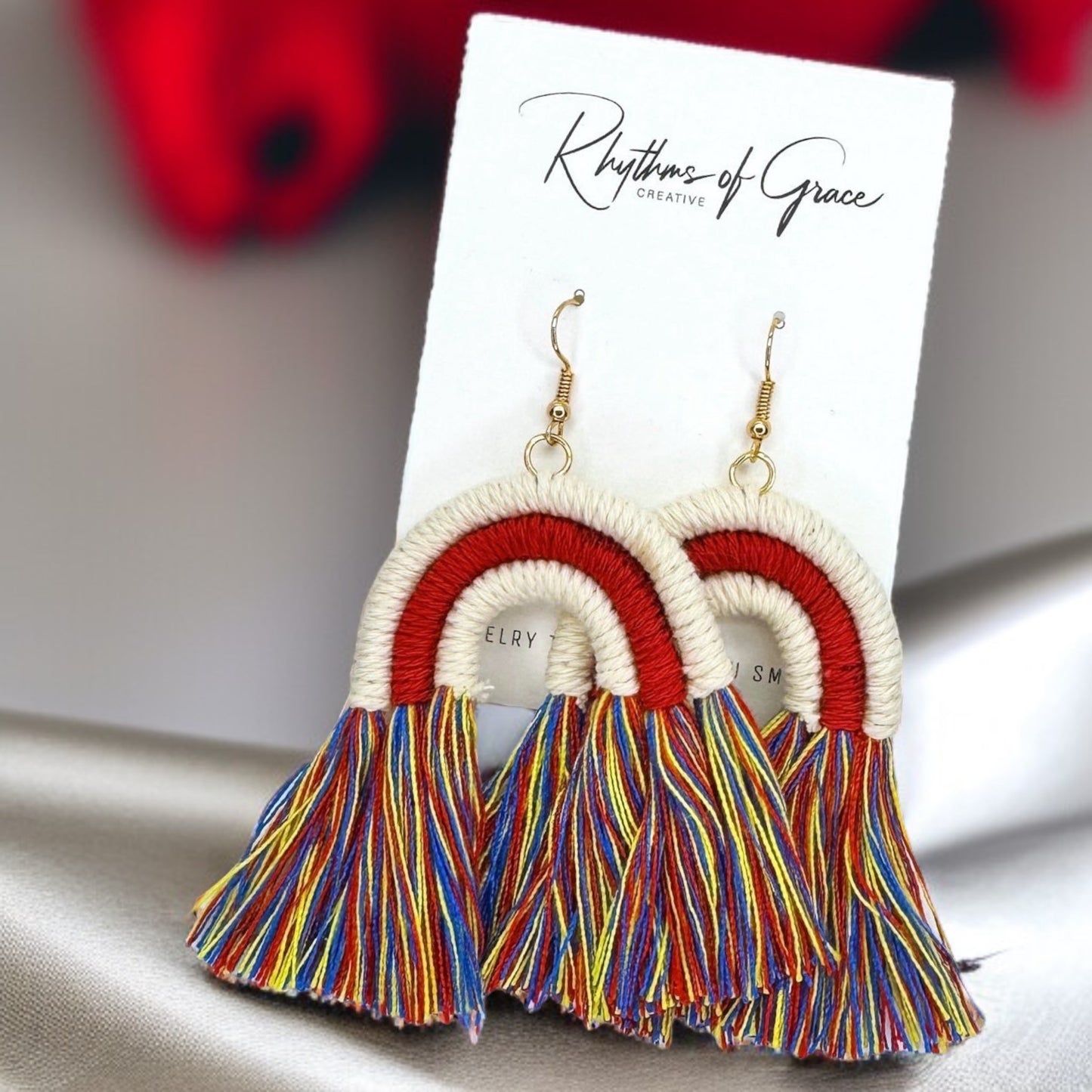 Stars, Stripes, & Fringe: Patriotic Rainbow Earrings for a Dazzling Fourth of July!