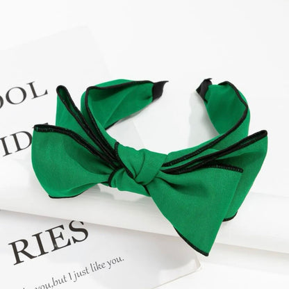 Green Bow Headband - Handmade Headpiece, Green Headpiece, Holiday Headband, Green Headband