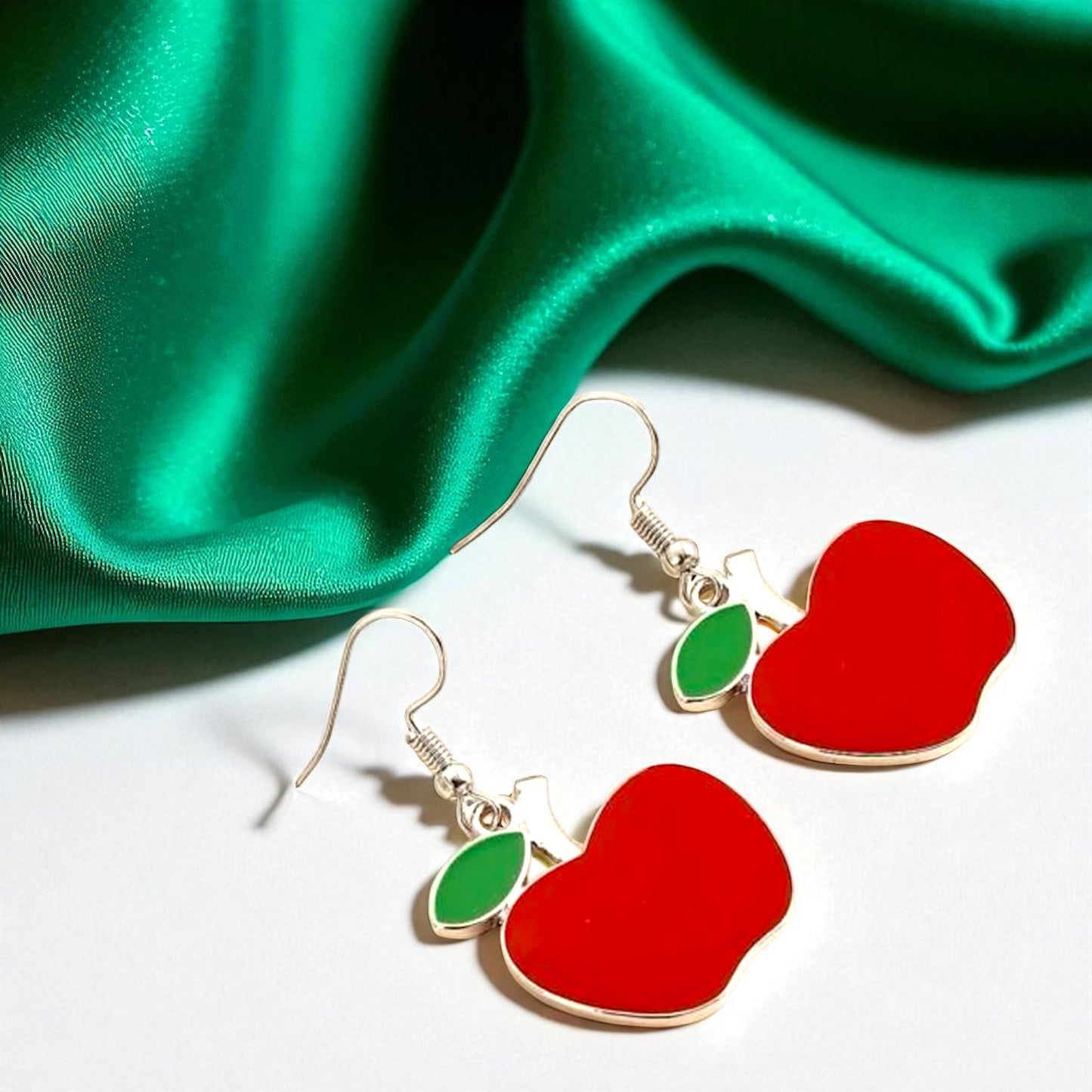 Bite into Style with Chic Red Apple Dangle Earrings! 🍎