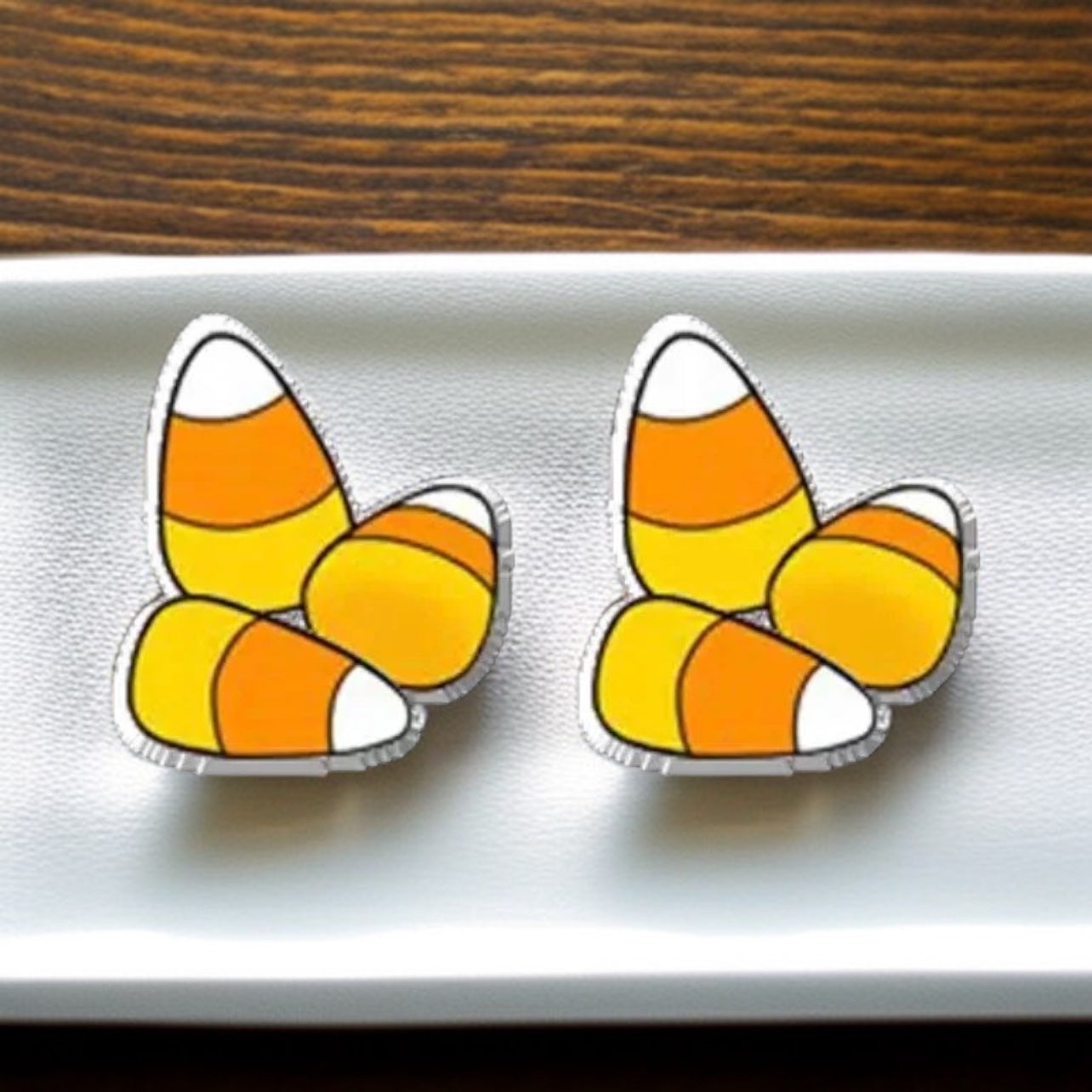 Boo-tiful Candy Corn Stud Earrings - Handmade Halloween Delight! 🎃