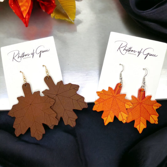 Fall in Love with Autumn: Handmade Maple Leaf Earrings! - Rhythms of Grace Creative