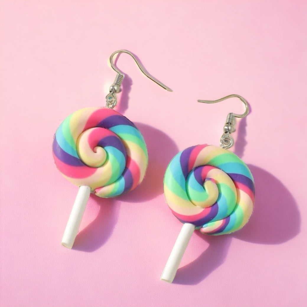 Rainbow Lollipop Earrings - Sweeten Your Style!