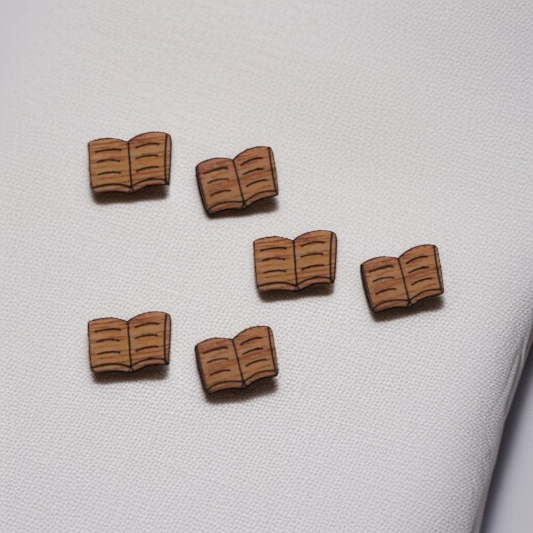 Wooden Book Club Stud Earrings - A Novel Touch to Your Style!