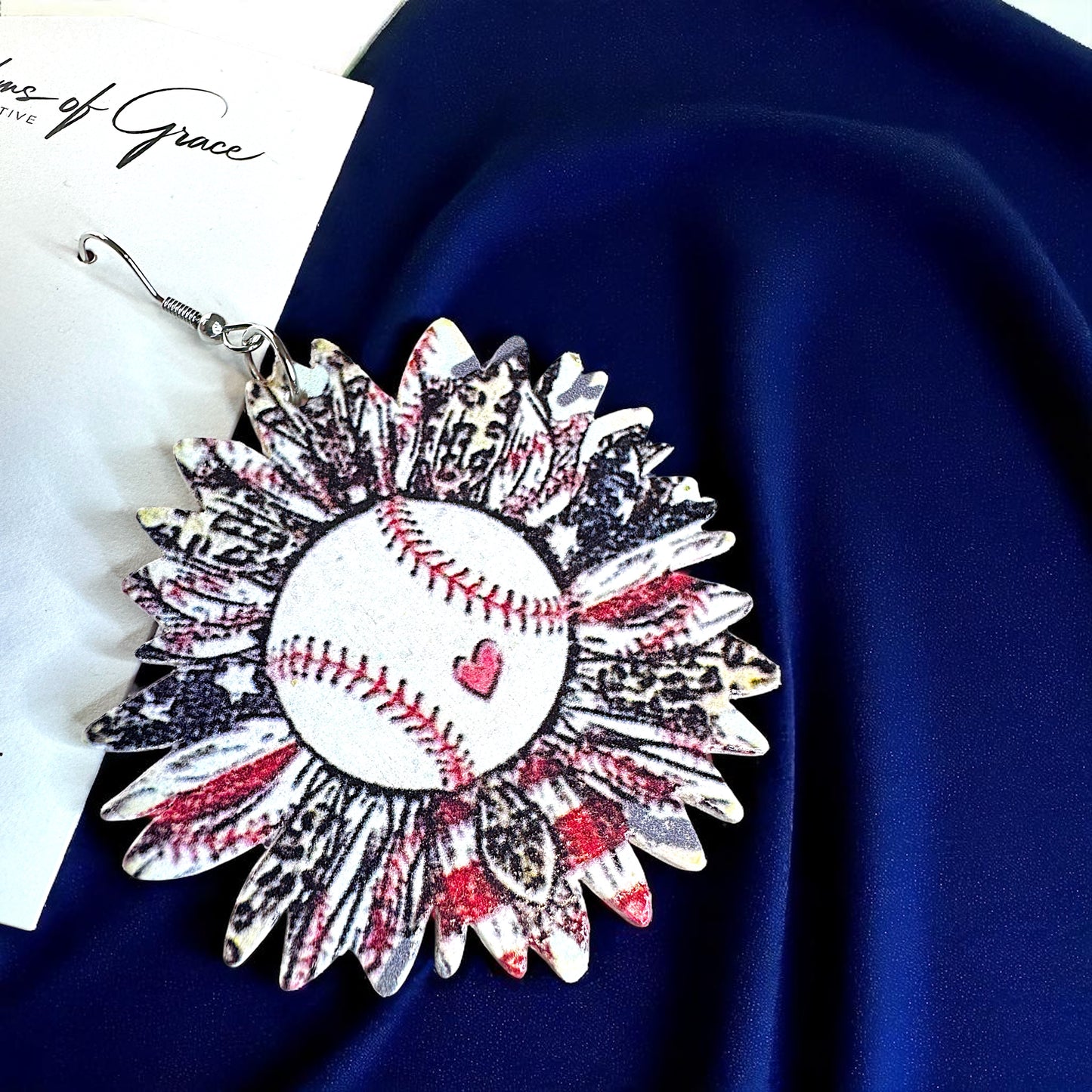 Swing for Style: Unique American Baseball Dangle Earrings!