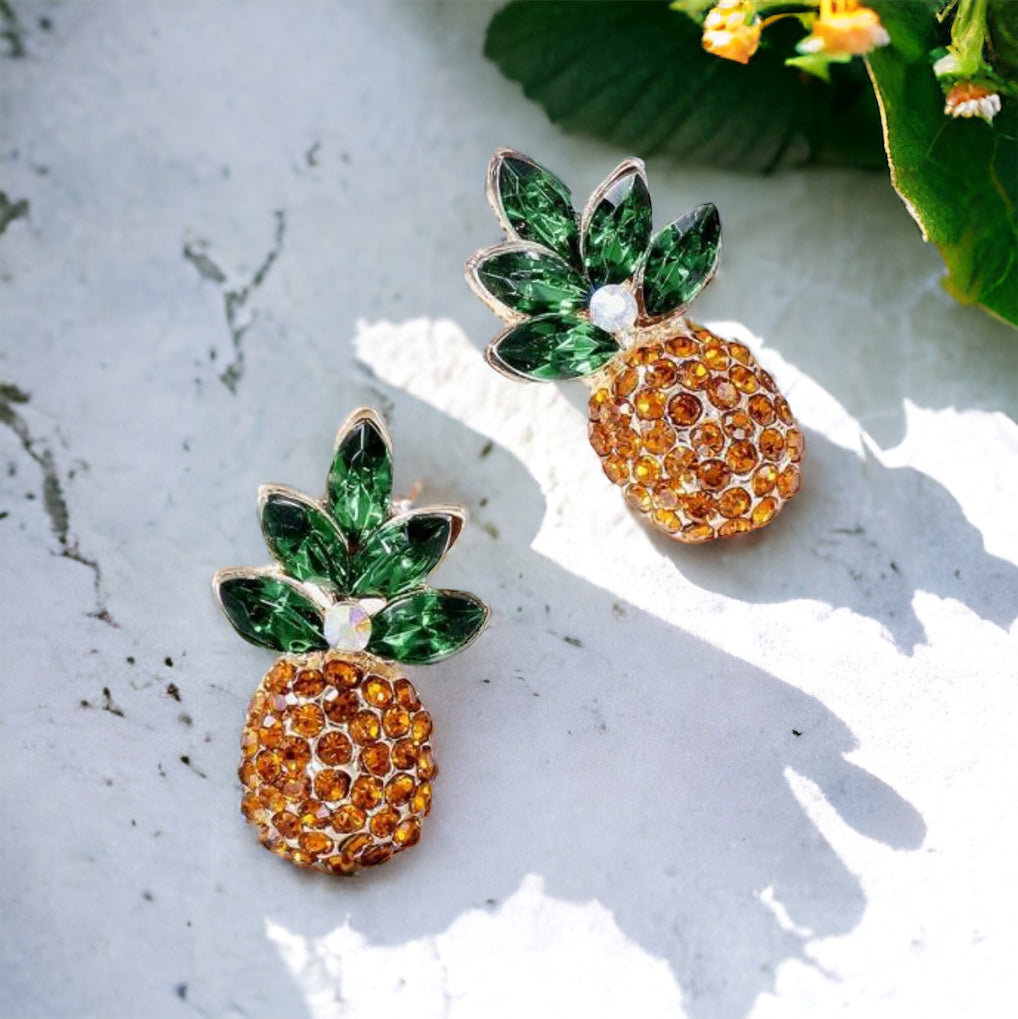 Sparkle & Shine with Pineapple Stud Earrings! 🍍
