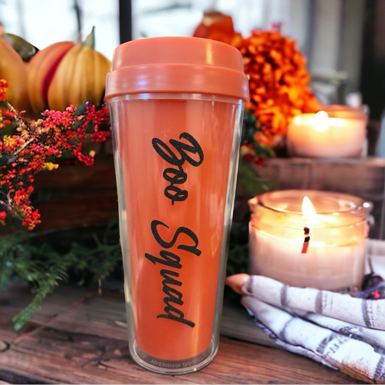 Boo Squad Brand New Color Changing Halloween Tumbler! 15 fl oz. Candycorn Colors