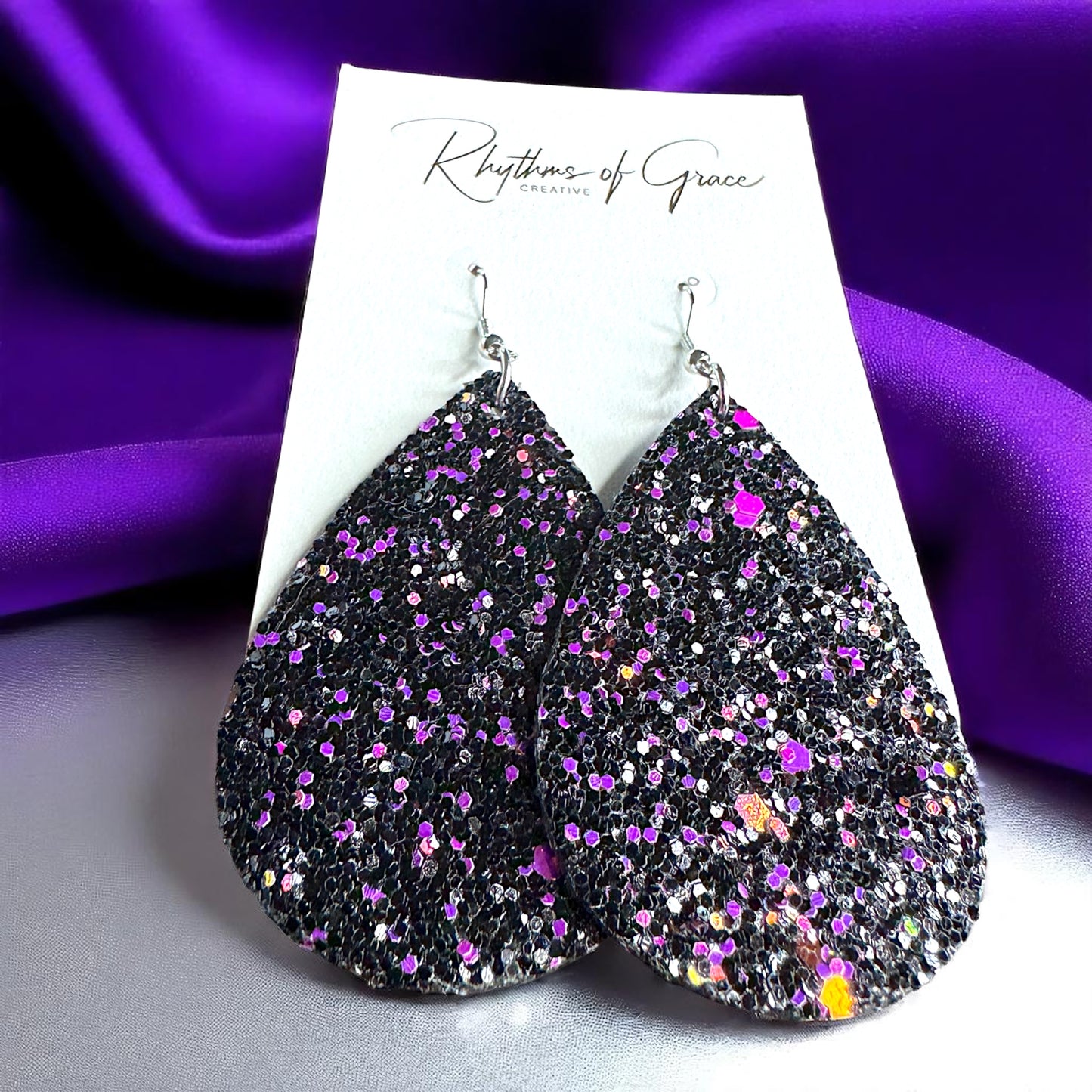 Sparkle & Shine: Glitter Teardrop Dangle Earrings ✨ - Rhythms of Grace Creative