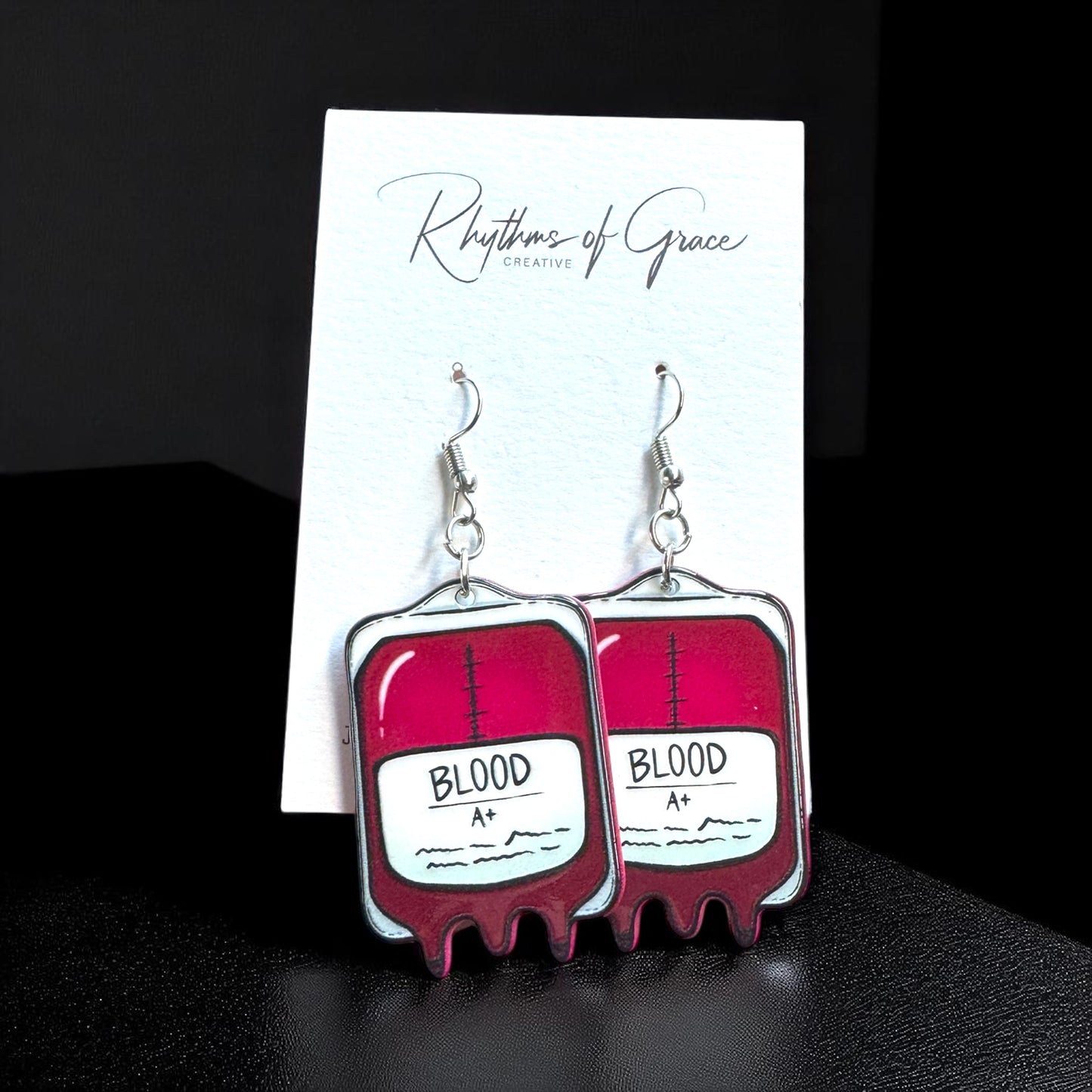 Blood Bag Dangle Earrings - Quirky and Unique Statement Jewelry for Medical Enthusiasts