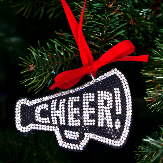 Personalized Rhinestone Cheerleader Christmas Ornament - Handcrafted Holiday Decor - Perfect Stocking Stuffer