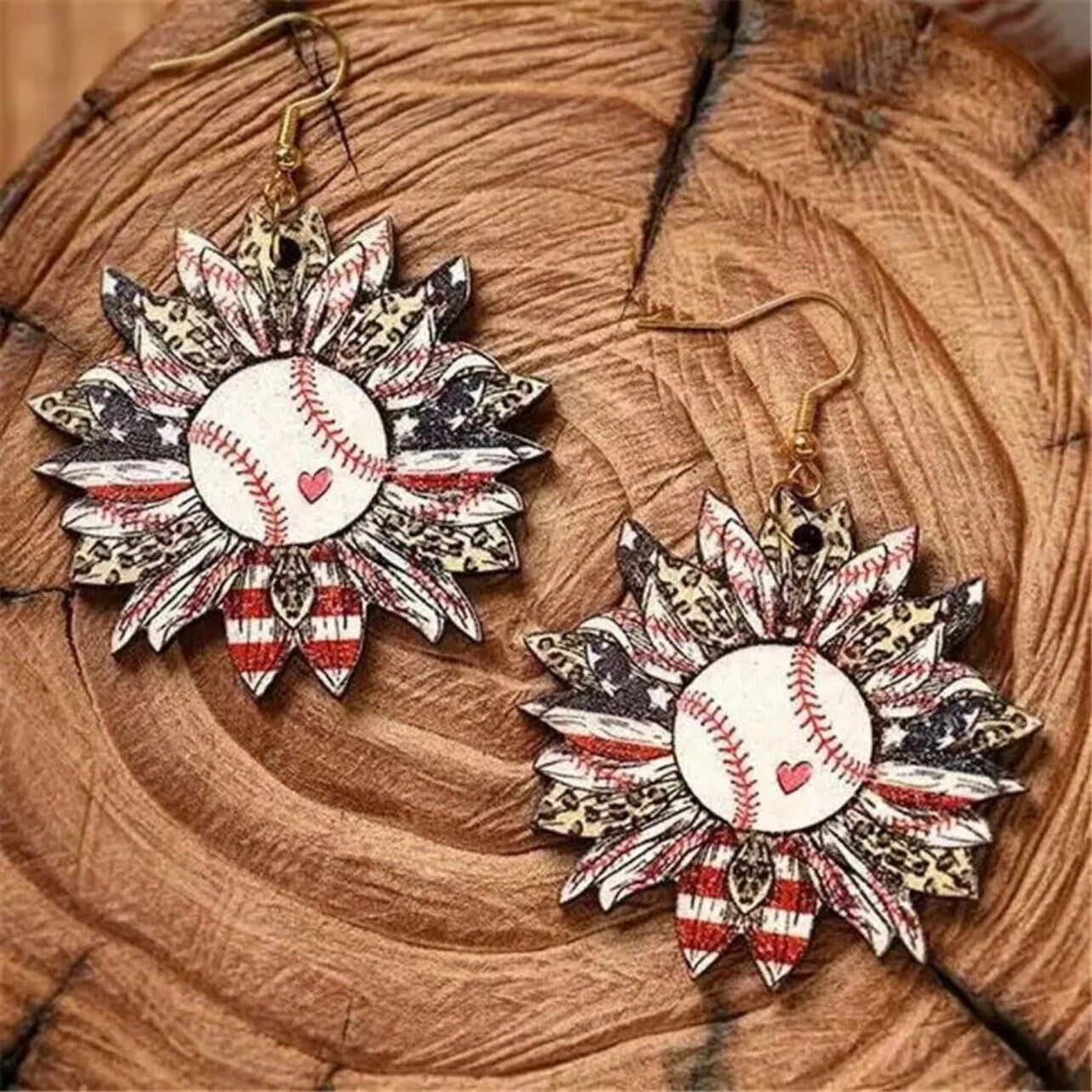 Swing for Style: Unique American Baseball Dangle Earrings!