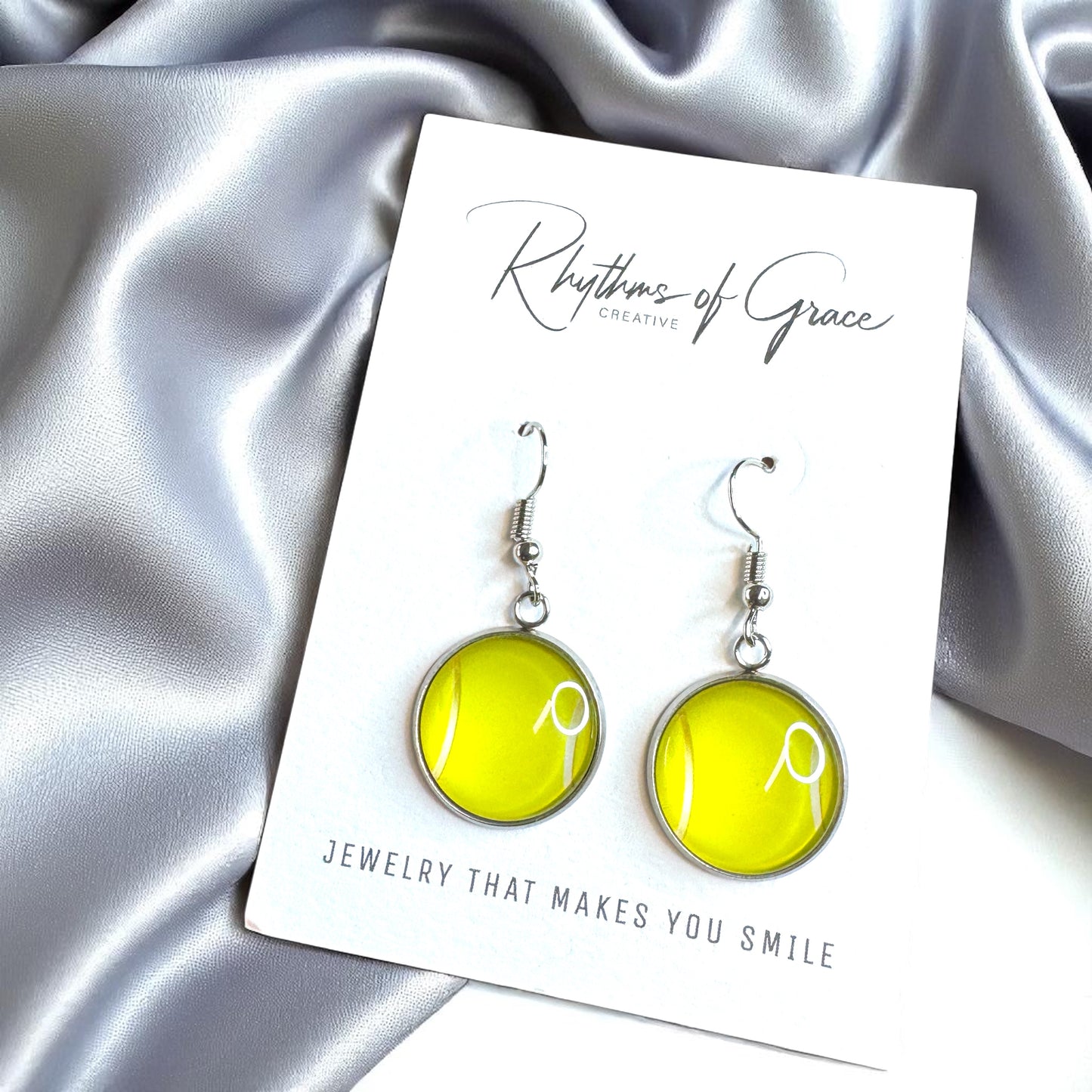Serve Up Style with Tennis Cabochon Dangle Earrings! 🎾