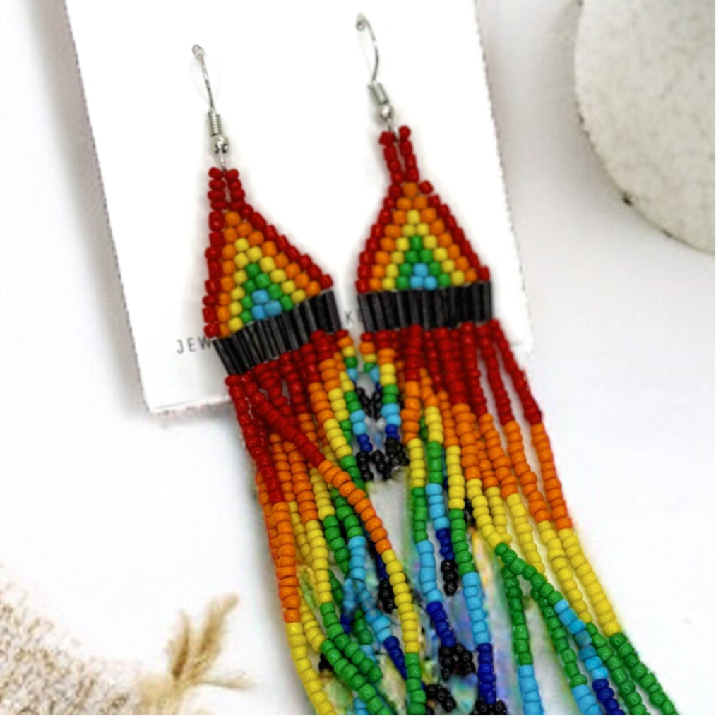 Beaded Rainbow Earrings - Celebrate Your Pride! 🌈
