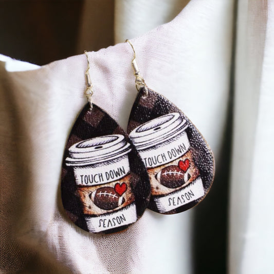 Football Earrings - Thanksgiving Earrings, Thanksgiving Accessories, Turkey Trot, Thanksgiving Football Earrings - Rhythms of Grace Creative