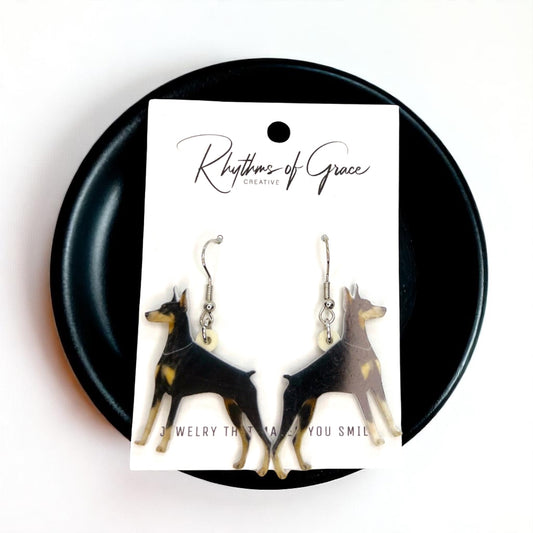 Doberman Delight: Handmade Dog Earrings for the Paw-some Dog Mom!