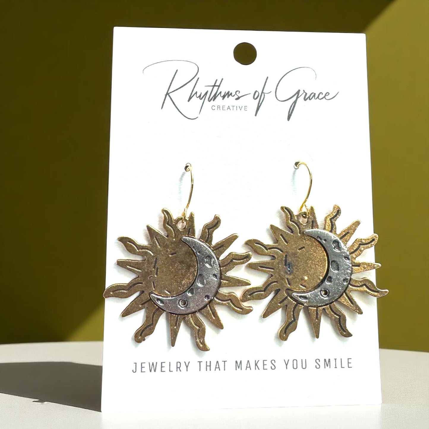 Celestial Earrings: Dance with the Sun and Moon! 🌙☀️ - Rhythms of Grace Creative