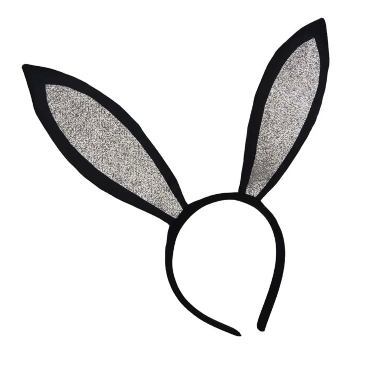Bunny Bliss: Black and Silver Bunny Ears Headband for Playful Adventures! - Rhythms of Grace Creative
