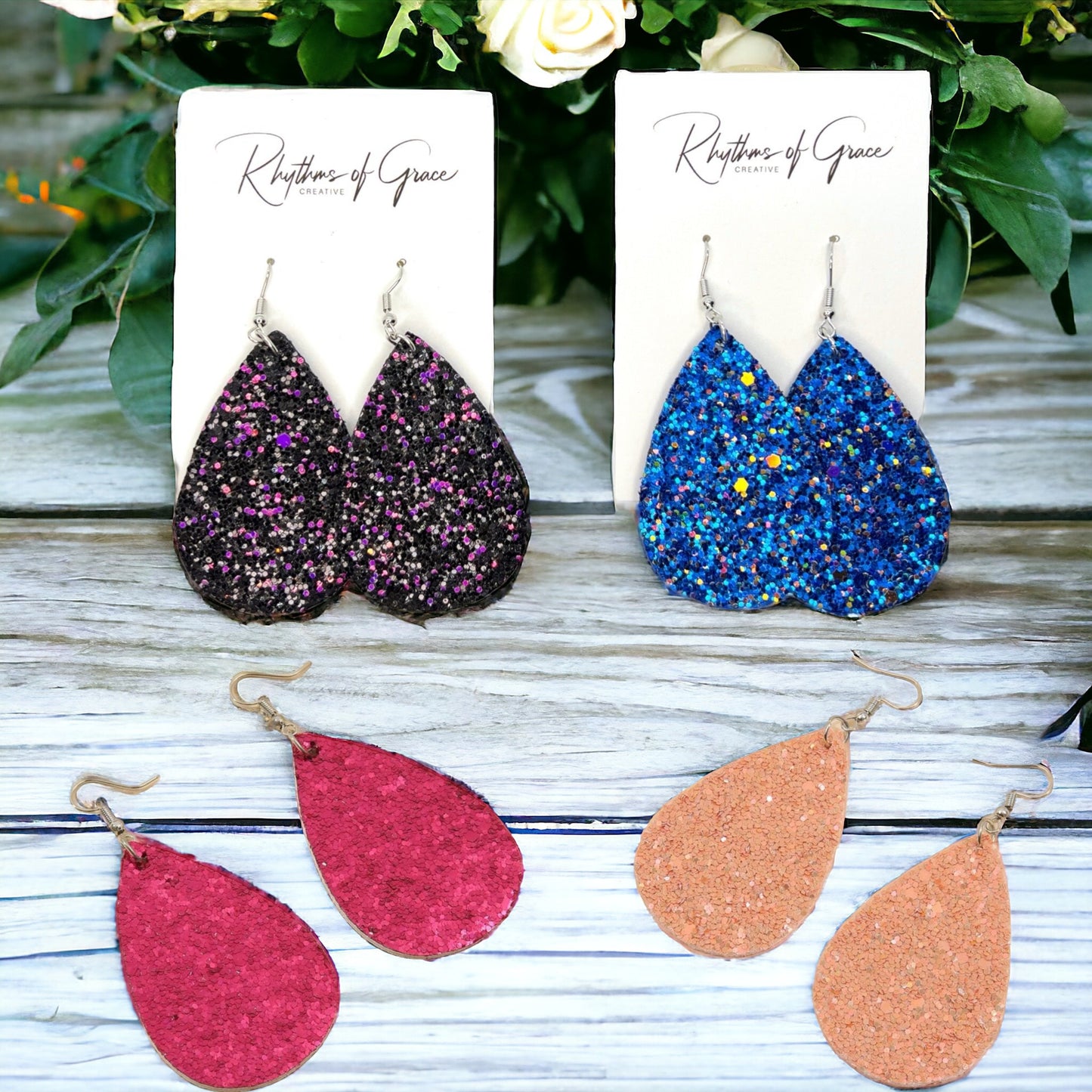 Sparkle & Shine: Glitter Teardrop Dangle Earrings ✨