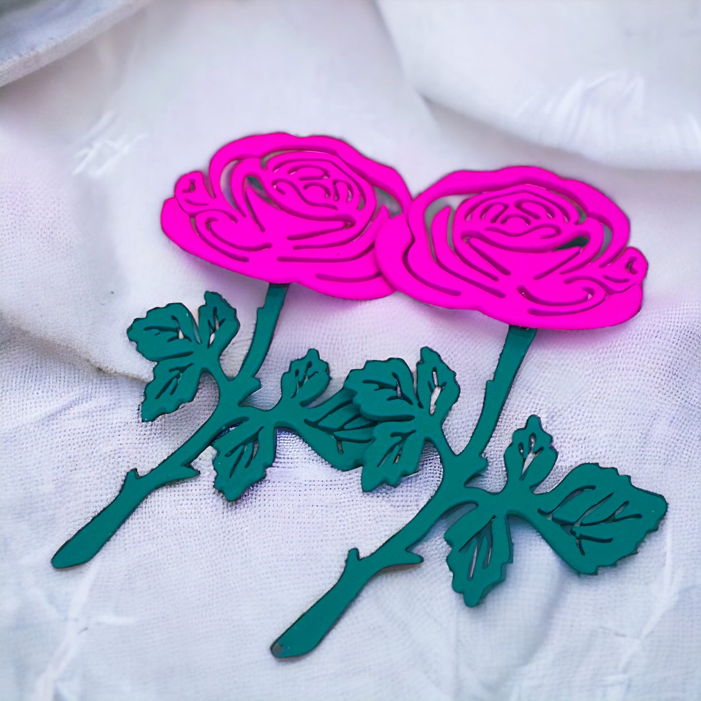 Blossom Into Boldness: Hot Pink Flower Earrings!