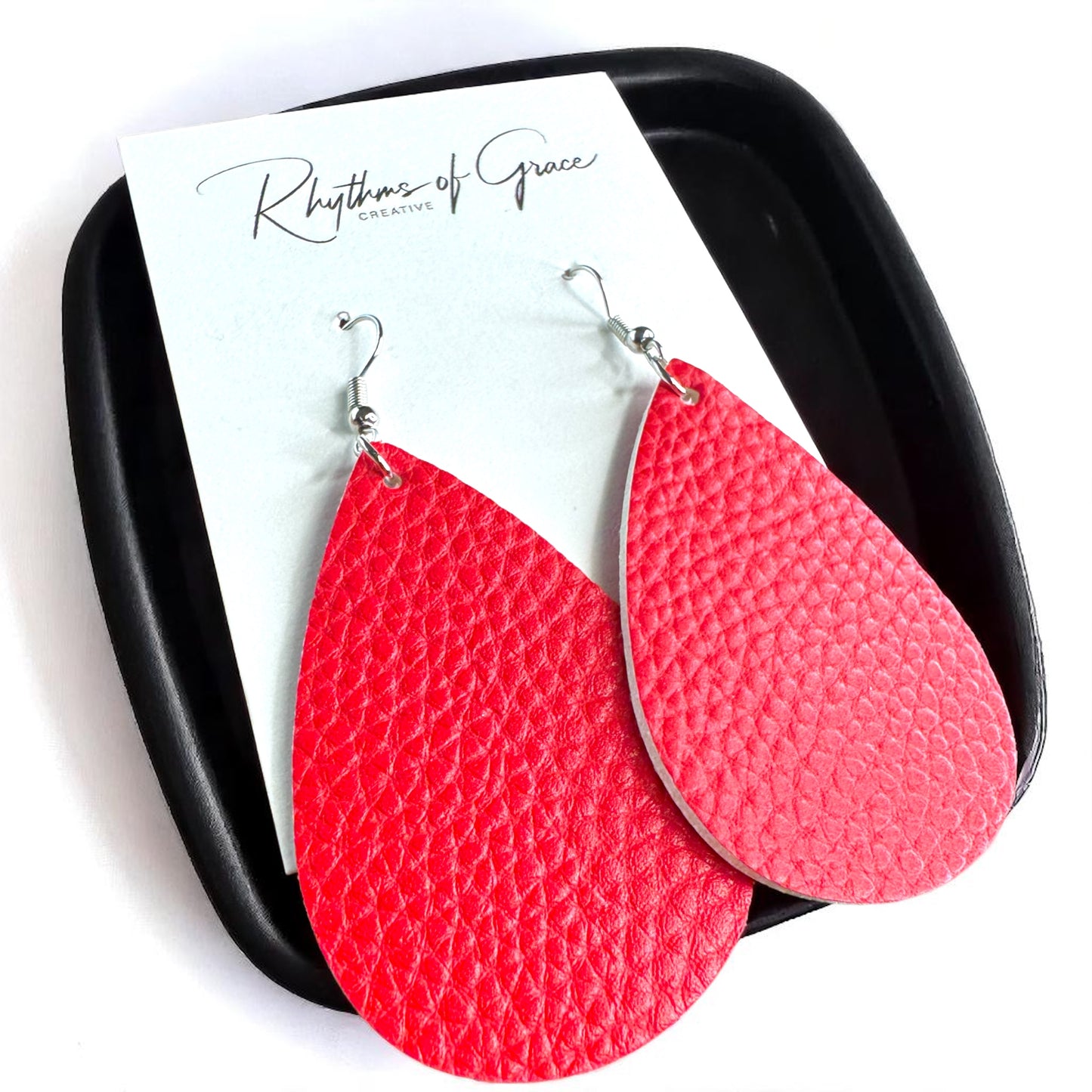 Teardrop Dream Earrings: Colorful Faux Leather Dangles for Every Occasion!