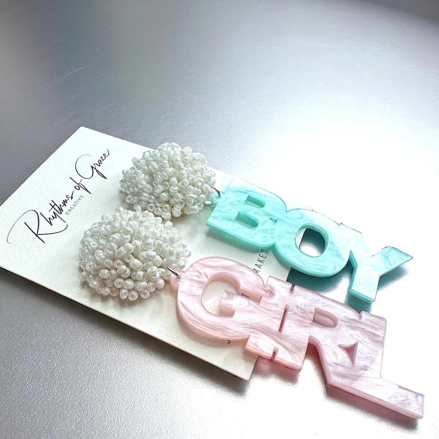 Gender Reveal Dangle Earrings: Share the Surprise in Style