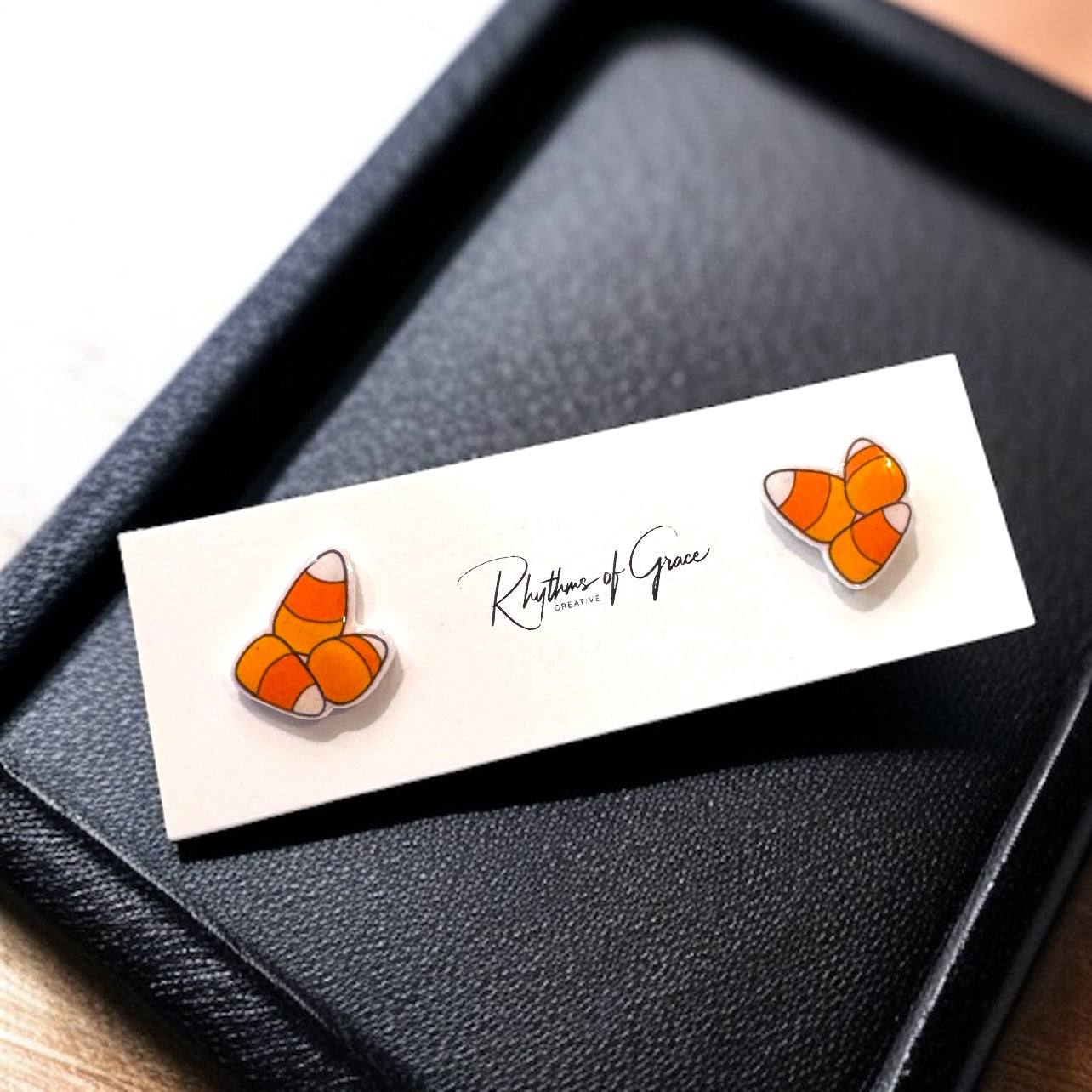 Boo-tiful Candy Corn Stud Earrings - Handmade Halloween Delight! 🎃