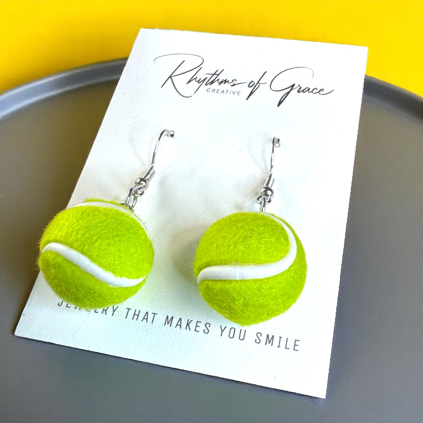 Game, Set, Match: Tennis Ball Earrings – Serve Up Style!