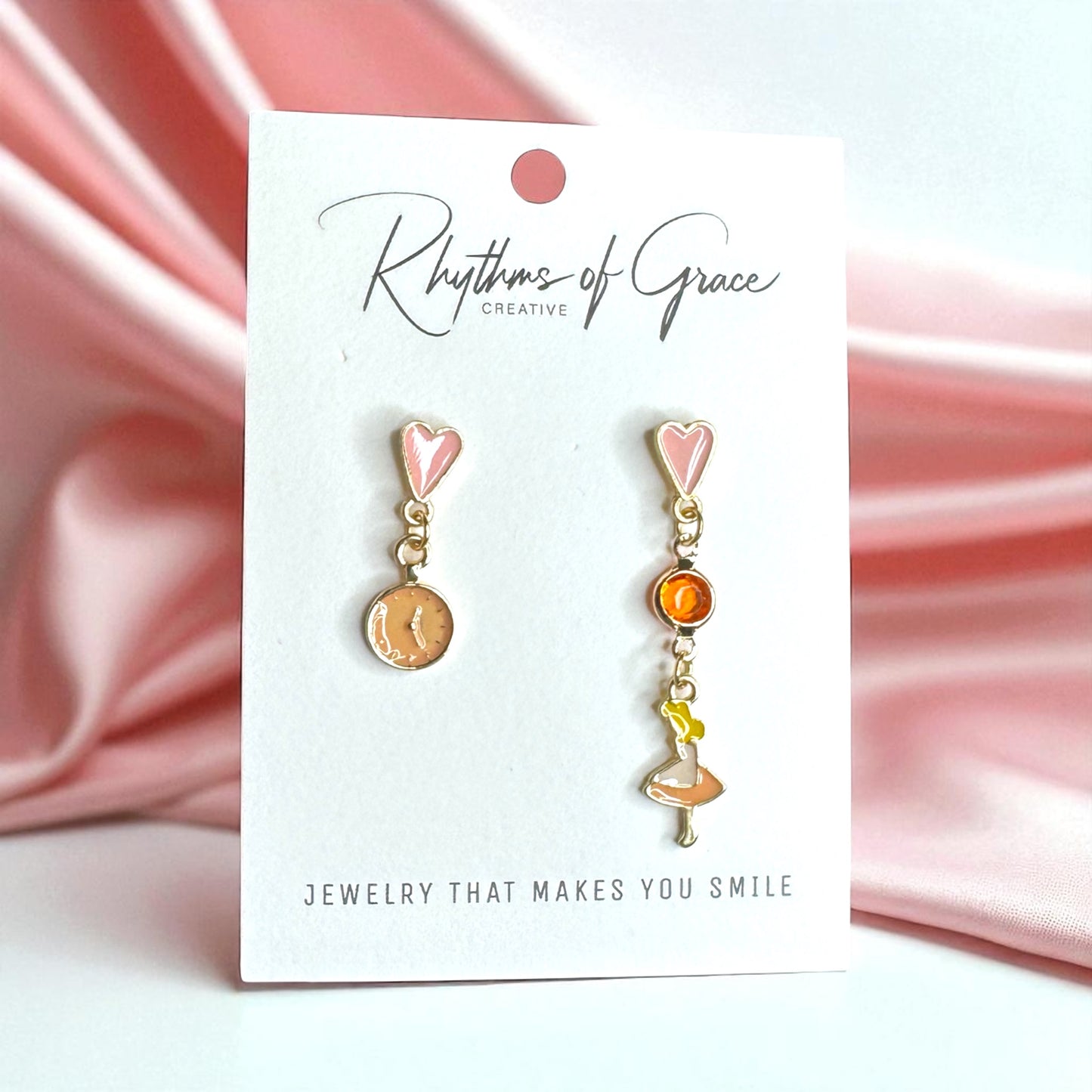 Whimsical Wonderland: Alice in Wonderland Mismatched Earrings ⏰