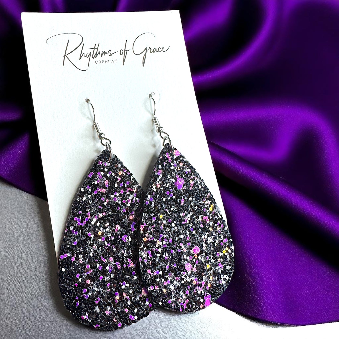 Sparkle & Shine: Glitter Teardrop Dangle Earrings ✨ - Rhythms of Grace Creative
