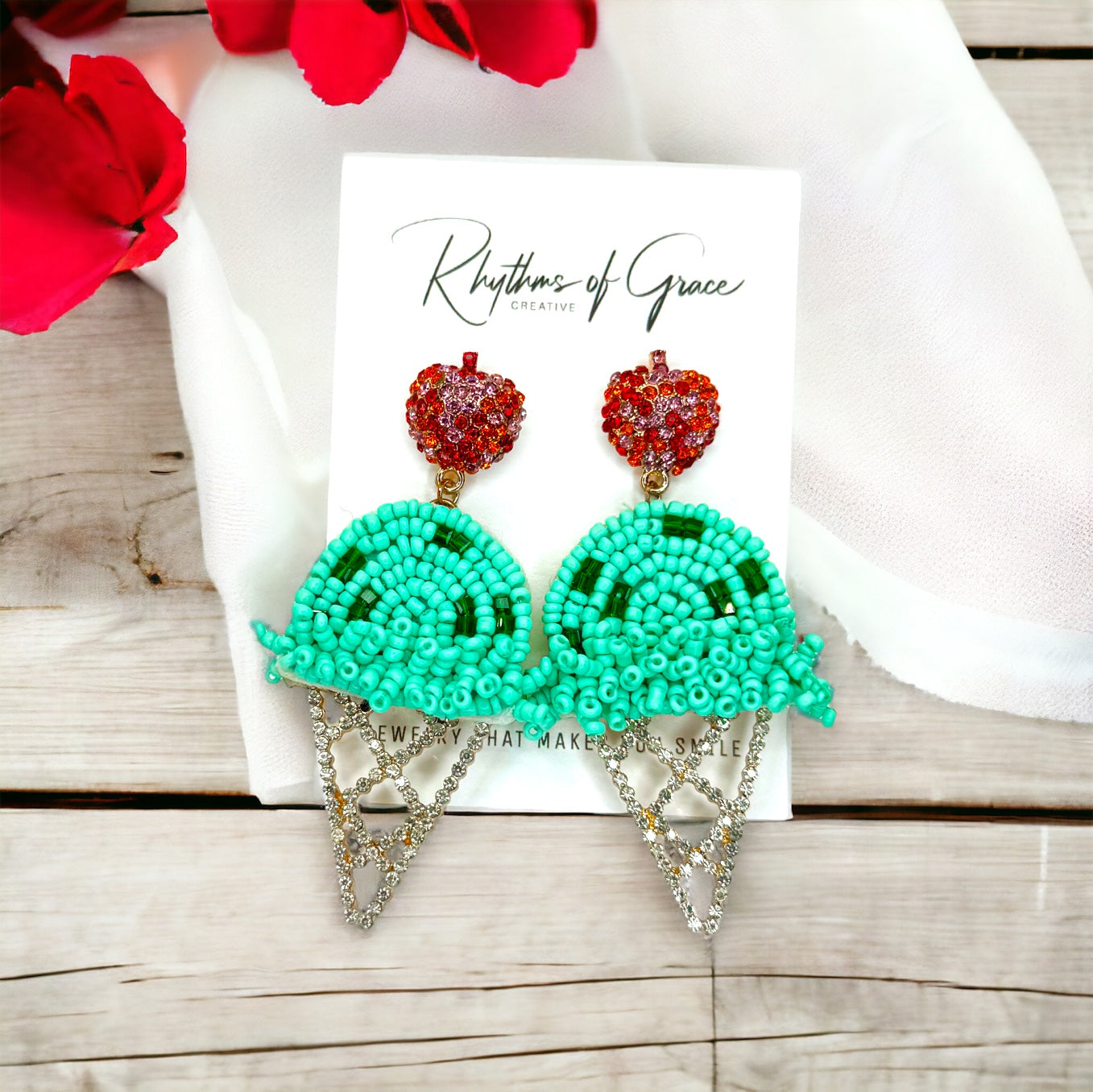 Sweet Treat: Rhinestone Ice Cream Cone Earrings