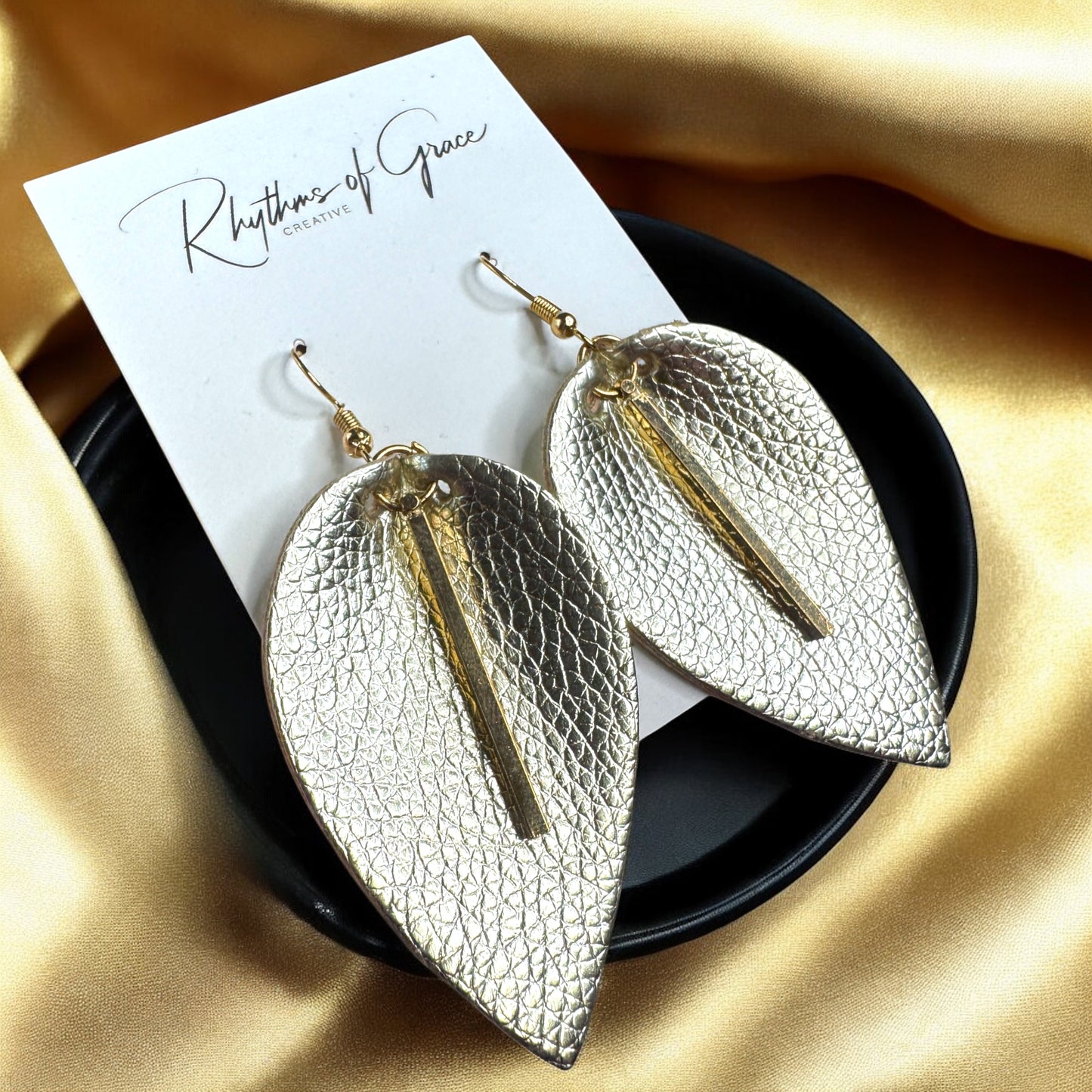 Glamorous Gold Teardrop Earrings with Charm Accent - Elevate Your Style!