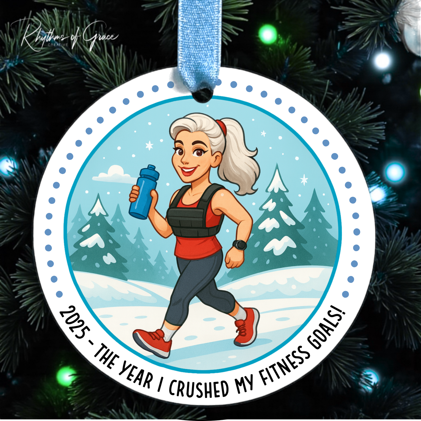 2025 Health & Fitness Milestone Ornament – Custom Workout, Wellness, and Goal-Crushing Christmas Gift