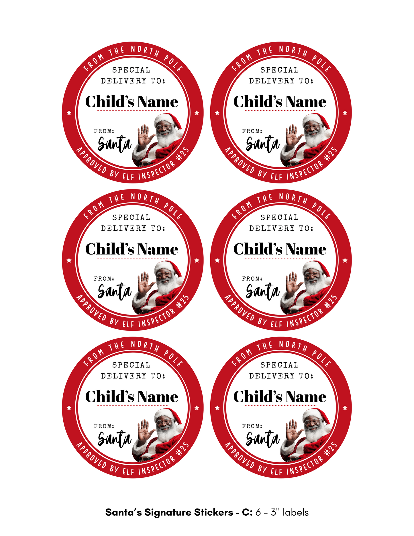Personalized Santa Gift Tags – Custom North Pole Express Labels, Waterproof Christmas Stickers, Santa’s Workshop & Holiday Name Tags