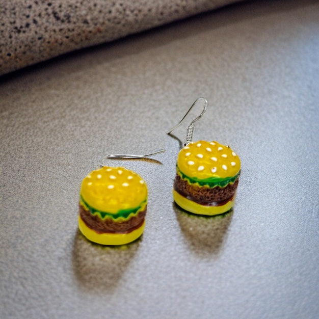 Yummy Hamburger Earrings - Quirky Fast Food Fun for Foodies!