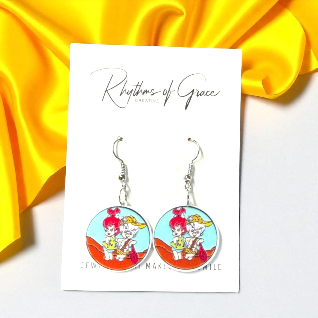 Yabba Dabba Cute! – Flintstones Earrings Featuring Pebbles & Bamm-Bamm 🦴