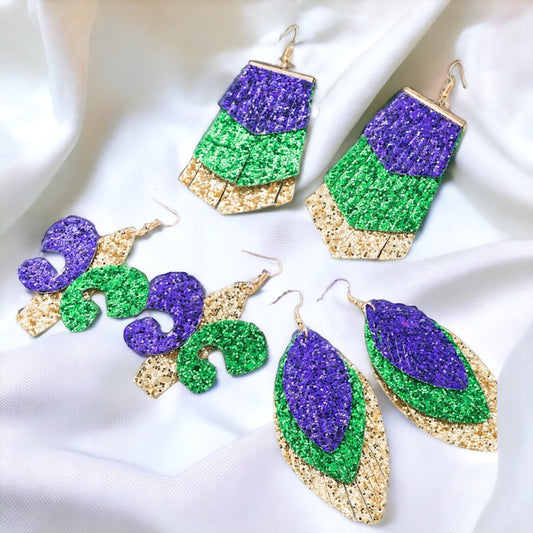 Sparkle and Shine at Mardi Gras: Glitter Earrings Extravaganza! - Rhythms of Grace Creative