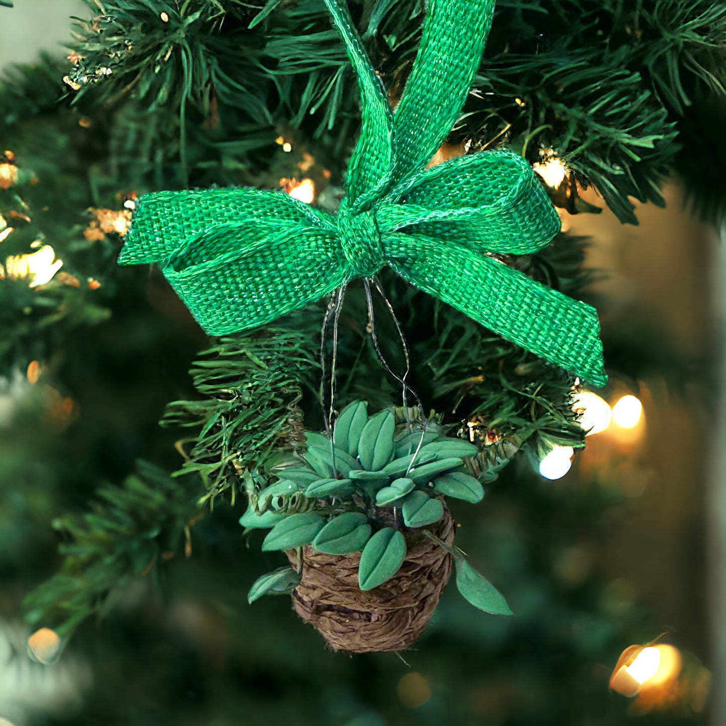 Whimsical Potted Plant Christmas Ornament - Handmade Delight for Your Space!
