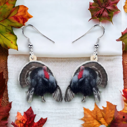 Turkey Earrings - Thanksgiving Earrings, Thanksgiving Accessories, Turkey Trot, Thanksgiving Turkey Earrings - Rhythms of Grace Creative