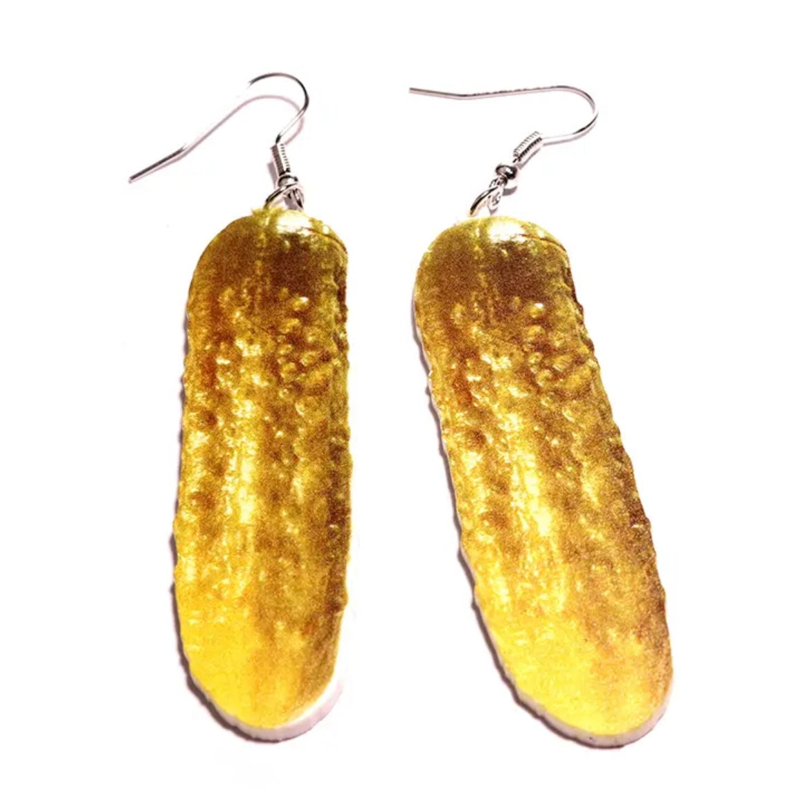 Pucker Up! Playful Pickle Dangle Earrings Sparkle!