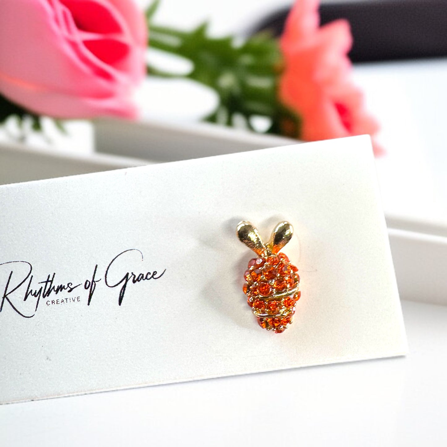 Hop into Easter Sparkle: Rhinestone Stud Earrings