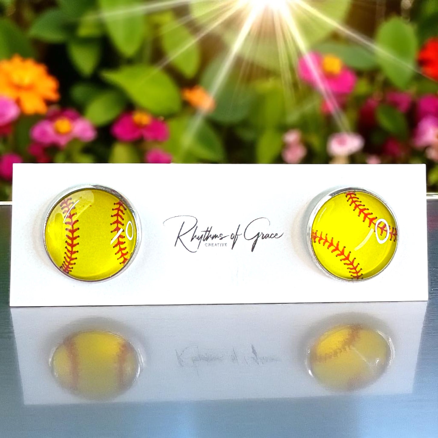 Hit a Style Home Run with Softball Cabochon Stud Earrings! 🥎