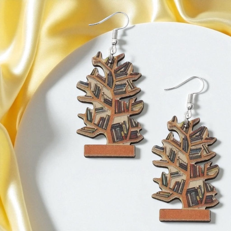 "Bookish Branches" Tree Dangle Earrings – Wear Your Love for Books!
