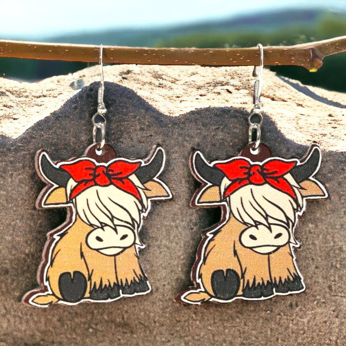 Country Chic: Charming Highland Cow Earrings for Animal Lovers!