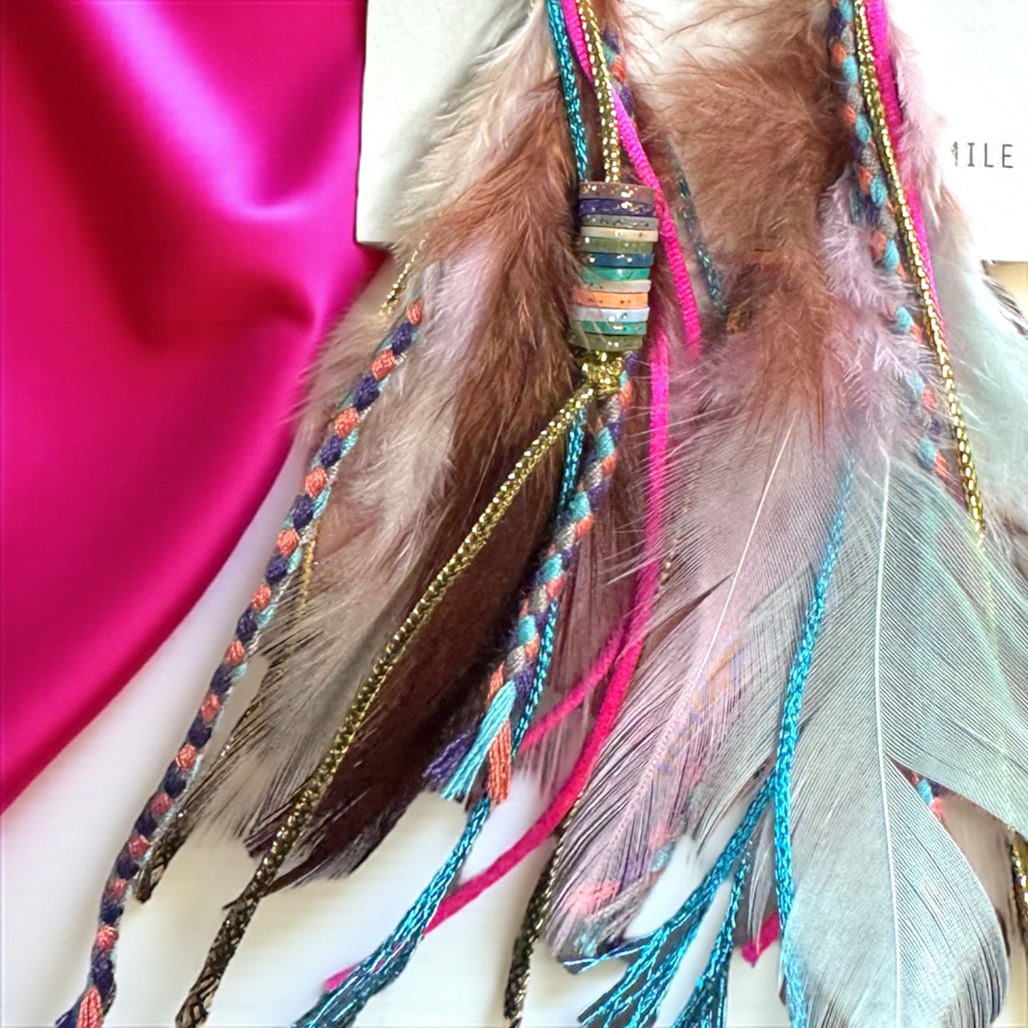 Colorful Boho Chic Feather & Beaded Tassel Dangle Earrings – Two Gorgeous Color Combos!