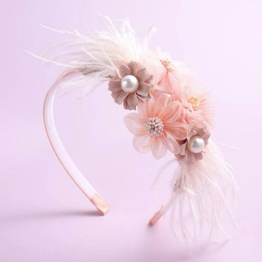 Pink Feather Headband - Handmade Headpiece, Pink Headpiece, Feather Headband, Pink Headband